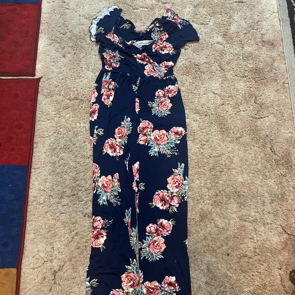 Floral Navy Jumpsuit